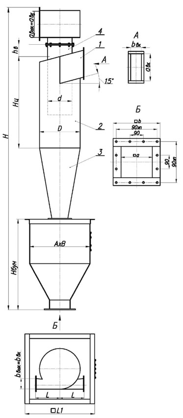 Циклон цн 15у чертеж