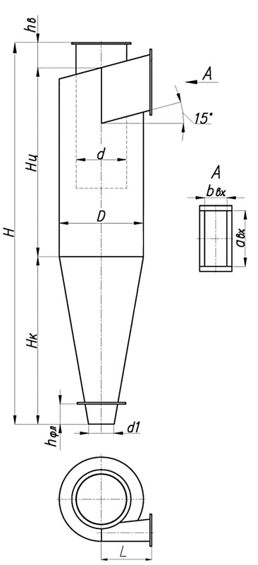 Циклон цн 15у чертеж