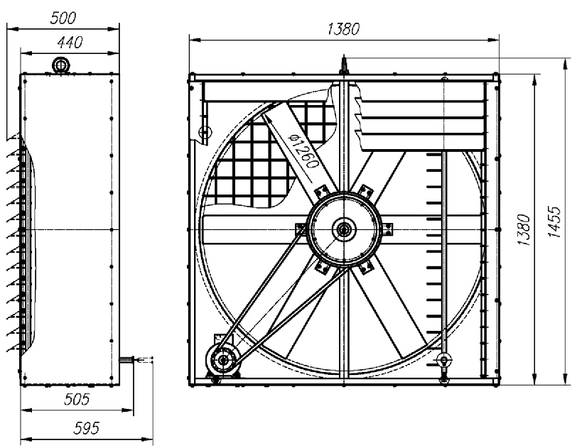 Вентилятор оконный осевой ВО-12 габаритные и присоединительные размеры